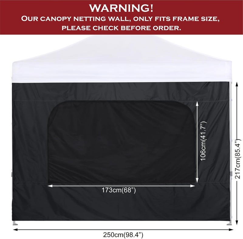 COOSHADE Instant SunWall 8x8 SideWall for Pop up Canopy Tent, 1 Pack Sidewall with Mesh Window Only, Black - Image 4